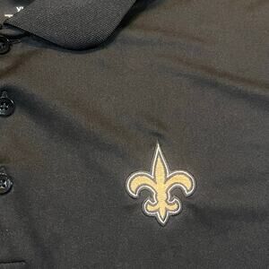 Antigua‎ Men's XL Polo Shirt Size NFL New Orleans Saints Black Long Sleeve